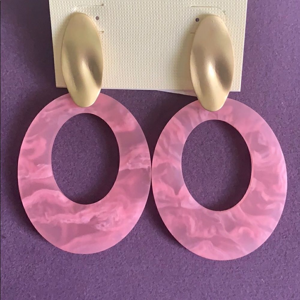 Pink and gold earrings